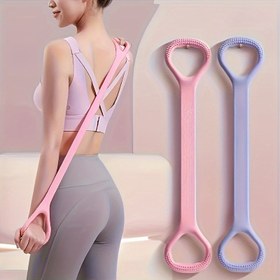 Resim 8 Şekilli Silikon Yoga Direnç Bantları - Evrensel Esneklik Fitness Germe Halatı, Sırt, Bel ve Kol Egzersizleri İçin Uygun - Ev, Spor Salonu ve Açık Hava Egzersizleri İçin Uygun 