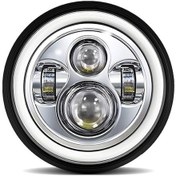 Resim 7 İnç Araba/motosiklet Led Farı Tam Daire Melek Gözü - Beyaz Uzun/yakın Işık, Drl Ve Sarı Sinyal Işığı, H4 Bağlantı, 1 Adet 