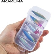 Resim 5 adet Kutulu Metal Kaşık Balıkçılık Yemi Lazer Jigging Kurşun 3D Gözler 7g / 10g / 15g / 20g Metal Trolling Batan Minnow Yavaş Jigging 