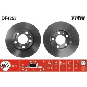 Resim Trw Df4253 Ön Fren Diski Polo 02/10-fabia 00/10 