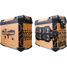 Resim GP KOMPOZİT DSN03 Universal 40 lt x 2 Desenli Alüminyum Motosiklet Yan Çanta Seti 