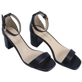 Resim Poletto Hakiki Deri Sıyah Sandalet Topuklu 1918 33-2054 Siyah 