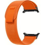 Resim Gateesat Samsung Galaxy Watch Ultra 47mm Turuncu Nylon Kayış - Katlanır Tokalı Ayarlanabilir Bant 