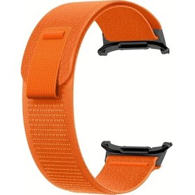 Resim Gateesat Samsung Galaxy Watch Ultra 47mm Turuncu Nylon Kayış - Katlanır Tokalı Ayarlanabilir Bant 