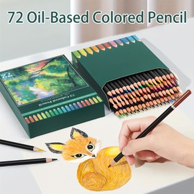 Resim AIWOLIN Yetişkin Boyama Kitapları için 72 Renkli Kalem, Premium Kalite Yağ Bazlı Renkli Kalemler Seti, Sanatçı Çizim için Tatil Hediyeleri 