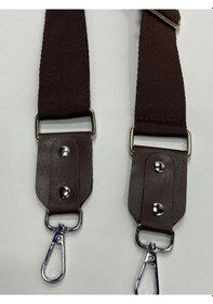 Resim Karantuhafiye Derili Palaska Askı / Polyester Palaska Askı / Palaska Sap / Polyester Çanta Sapı Kahve Kahve Kahverengi 