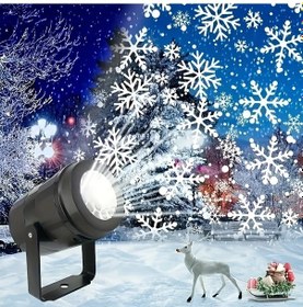 Resim Gaojunshop01 1 Adet Led Kar Tanesi Projektörü Usb Döner Duvar Tavan Kar Efekti Işık 