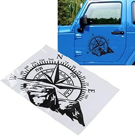 Resim Kavolet Araba Pusula Dağ Etiket Dekor Evrensel Arka Pencere Kaputu Kapı Gövdesi 48x34 Cm 