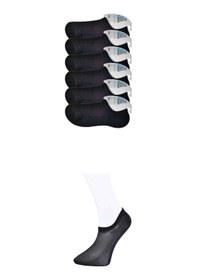 Resim Siyah Erkek Görünmez Çorap 6 Çift Çok Renkli 
