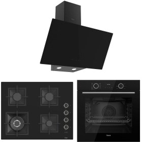 Resim Ferre Fryart Sc serisi Wok'lu Siyah 3'lü Ankastre Set ( xe63cs-sc405-d077 ) 