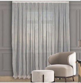 Resim Kırık Beyaz Düz Tül Perde Zincir Çizgili Pilesiz Extraforlu Düz Dikim-kırık Beyaz Kırık Beyaz 