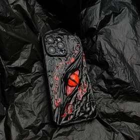 Resim 3D Parlak Kırmızı Şeytan Gözü iPhone 15/14/13/16/ Pro/Pro Max için, Gotik Punk Koyu Tarz, Tam Lens Koruma, Niche Ins Alev Trend Tasarımı 