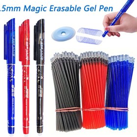 Resim JOMPENS 55 adet Silinebilir Jel Kalem Seti - 0.5mm Orta Nokta, Doldurulabilir Siyah, Kırmızı ve Mavi Jel Kalemler, Yıkanabilir Tutacaklar ile, Ofis ve Okul Yazma Malzemeleri için 3 Kalem, 50 Dolum ve 2 Silgi içerir, Okul Kırtasiye | Silinebilir Jel Kalem | Pürüzsüz Yazma Deneyimi 