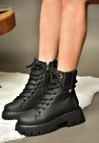 Resim Fox Shoes R973970109 Siyah Kalın Tabanlı Günlük Kadın Bot 
