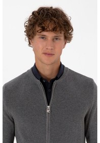 Resim U.s. Polo Assn. Erkek Gri Melanj Hırka Triko 50313721-vr086 Gri Melanj 