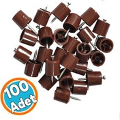 Resim Mobilya Dolap Arası İçi Raf Pimi Sert Plastik Kahverengi Raf Pimi Çivili 100 Adet 