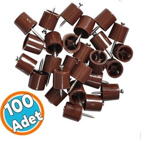 Resim Mobilya Dolap Arası İçi Raf Pimi Sert Plastik Kahverengi Raf Pimi Çivili 100 Adet 