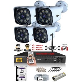 Resim Ids 4 Kameralı 5mp Sony Lensli 1080p Fullhd Gece Renkli Kamera Seti Su Geçirmez Cepten İzle 