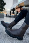 Resim Shoecide SHO223 Lastikli Yüksek Taban Cst Alaska Erkek Chelsea Bot Kahve 