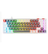 Resim Rampage YORU MINI Gri-Beyaz Type-C Bağlantılı OUTEMU Red Swich Q Mekanik Gaming Oyuncu Klavye RGB 