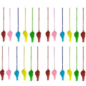 Resim Mixoyuncak Düdük Plastik Düdük 24'lü İpli Düdük Çok Renkli 