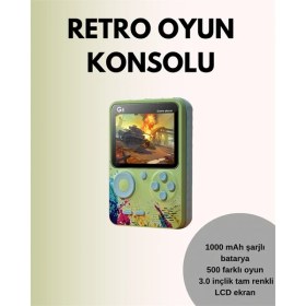 Resim Zero Land Depomix Tv Bağlantılı 500 Oyunlu Mini Gameboy Konsol 