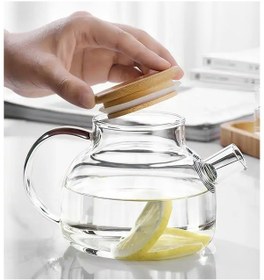 Resim Bambu Kapaklı Borosilikat Cam Demlik 1000ml Royaleks-cm-2000 Asorti 