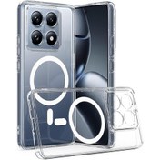 Resim Xiaomi 14t Pro Magsafe Şeffaf Akrilik Pc Hibrit Tpu Telefon Kılıfı İçin Şeffaf 