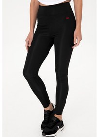 Resim U.S. Polo Assn. Kadın Siyah Yüksek Bel Spor Tayt 50312978-VR046 