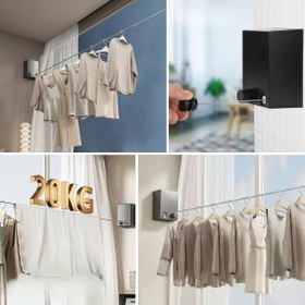 Resim Pratik Geri Çekilebilir Çamaşır İpi 