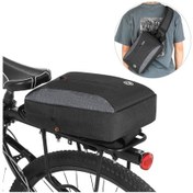 Resim 2'si 1 Arada Bisiklet Bagaj Çantası Rahat Göğüs Sling Paketi Çanta Bisiklet Bisiklet Arka Raf Taşıma Çantası Pannier Siyah 