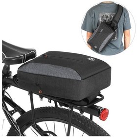 Resim 2'si 1 Arada Bisiklet Bagaj Çantası Rahat Göğüs Sling Paketi Çanta Bisiklet Bisiklet Arka Raf Taşıma Çantası Pannier Siyah 