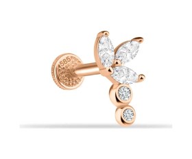 Resim Cherry By Özkonak Markis Taşlı Lotus Minimal Tragus Piercing Sarı 