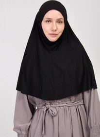 Resim manolyaşal islamic hijab Pratik Eşarp Peçeli-peçesiz Hazır Türban Sufle Siyah 