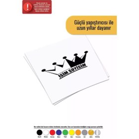 Resim İsim Soyisim Taç - Araç, Oto, Laptop, Duvar Uyumlu Sticker 20 18 Cm 