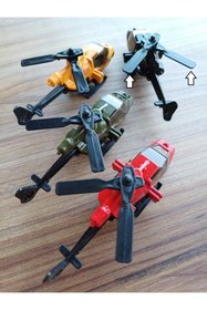 Resim OYUNCAKSAHİLİ Metal Helikopter Seti 4 Adet Birden Model Koleksiyon Savaş Atak Model Koleksiyon Set 9cm 