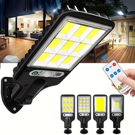 Resim 1 adet 108/117COB indüksiyon sokak lambası, ABS malzeme, 28/60/72LED ultra yüksek güç, uzaktan kumanda, 3 fonksiyon modu, karanlıkta otomatik aydınlatma değiştirilebilir, yüksek güçlü dış mekan gömülü kurulum, yollar için uygun 