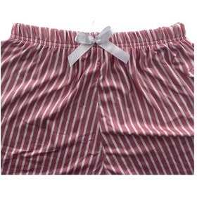 Resim Kadın İnce Beyaz Çizgili Şort Milan - 001 Pudra 