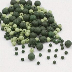 Resim 4/6/8/10mm 85/65/45/35 adet Yeşil Seri Yapay Lav Taşı Boncuk, DIY Bileklikler, Kolyeler, Telefon Zincirleri, Saç Aksesuarları ve El Sanatları Süslemeleri için Yuvarlak Boşluk Boncukları 