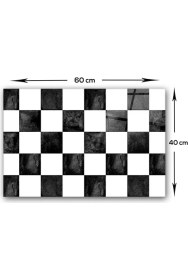 Resim Decorita Damalı Desen | Cam Ocak Arkası Koruyucu | 