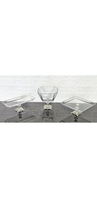 Resim Atabey Home 3'lü Gümüş Çeyiz Seti & Sunum Seti & Kurabiyelik & Meyvelik & Pasta Servisi 