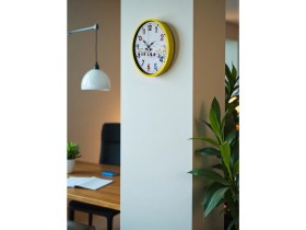 Resim Akıllı Durak 36 cm Sarı Çocuk Odası Duvar Saati 