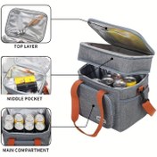 Resim Yeni Yüksek Kaliteli Ekstra Büyük Çift Katmanlı Yalıtımlı Çanta - Moda Kalınlaştırılmış Dış Mekan Termal Sırt Çantası Crossbody, Çift Katman Buz Paketi 