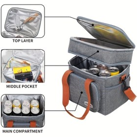 Resim Yeni Yüksek Kaliteli Ekstra Büyük Çift Katmanlı Yalıtımlı Çanta - Moda Kalınlaştırılmış Dış Mekan Termal Sırt Çantası Crossbody, Çift Katman Buz Paketi 