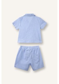 Resim Defacto Poplin 2li Dokuma Pijama Erkek Bebek H4446a526smnv94 Lacivert-nv94 