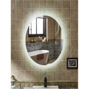 Resim Global Led Mirror 55X75 cm Elips Ledli Ayna Banyo Aynası Dekoratif Ayna Boy Ayna Salon Duvar Ayna 