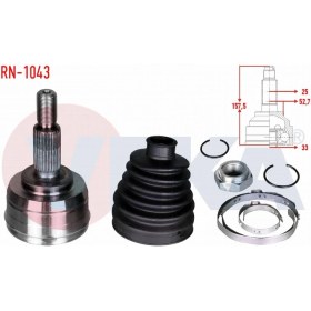 Resim Otoco Renault FLUENCE(L30)1.5 Dcı 25X33X52.70 Uzunluk 157.5 mm 5-6 Vıtes 09-Aks Kafası Sol-Sağ Ön Dış 