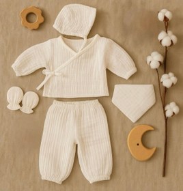 Resim Heianmono Kids 4 Kat Müslin % 100 Pamuk Yeni Doğan 10'lu Bebek Seti (Erkek Bebek-Unisex) 