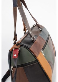 Resim Westbag Hakiki Deri Lüks Kol Omuz Askılı Çapraz Postacı Çok Gözlü Çanta Koyu Çok Renkli 