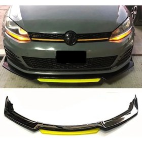 Resim Peugeot 5008 2013-2017 Sarı Şeritli Renkli Ön Ek Ön Lip Piona Black 4 Prç 